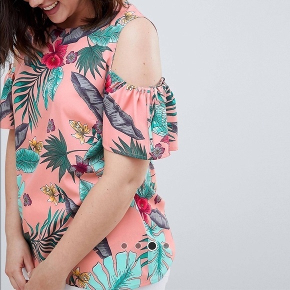 Asos Curve Junarose cold shoulder top 16 - Picture 3 of 9